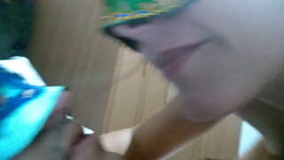 Married woman spitting in the mouth of the male and making him swallow it