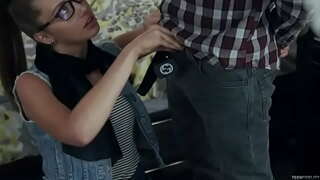 Hipster teen sucks and fucks koko